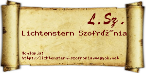 Lichtenstern Szofrónia névjegykártya